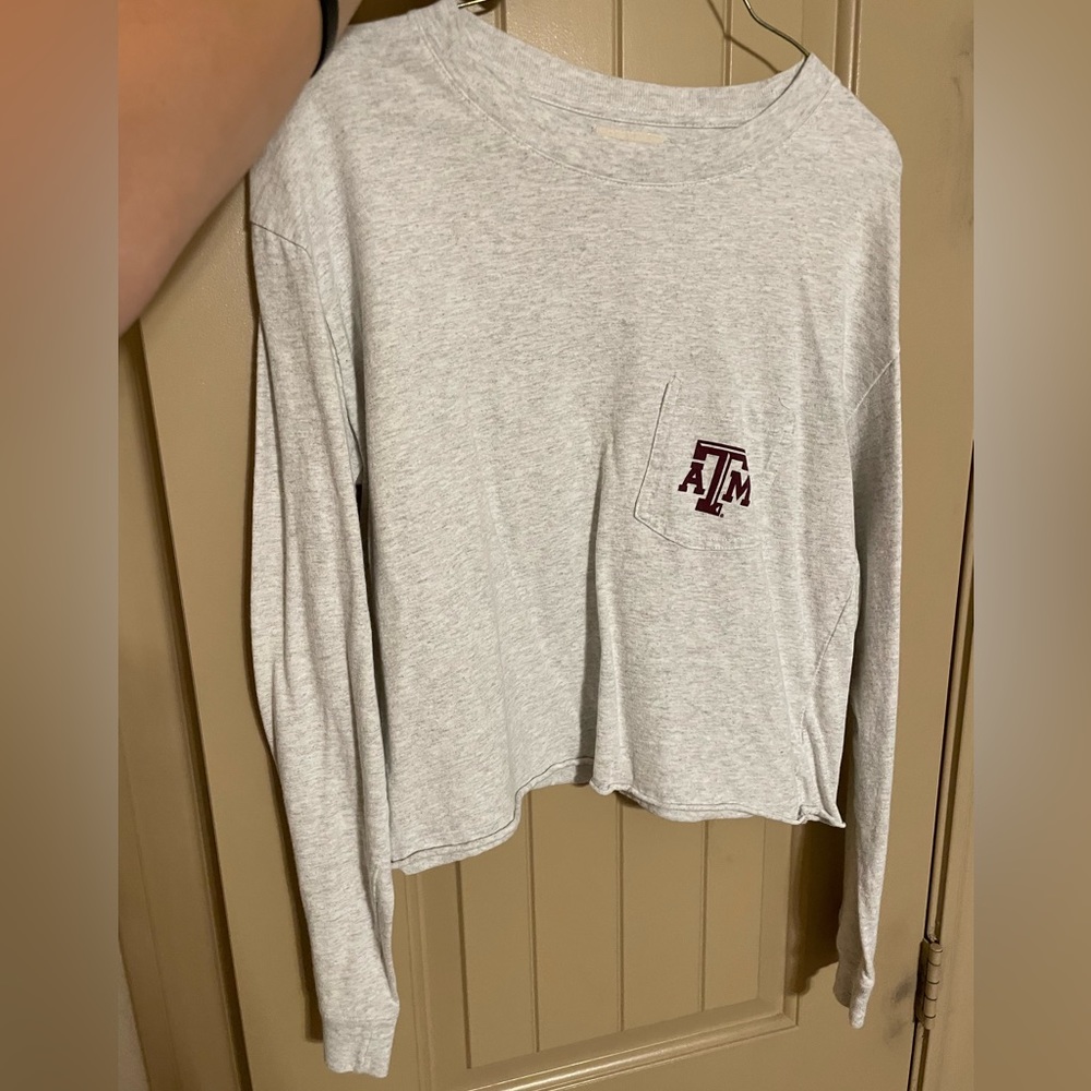 Texas A&M long sleeve cropped shirt.